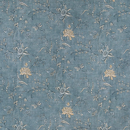 Country Charm Slate by Carole Designer Fabric English Garden 100% Polyester 60,000 Wyzenbeek Double Rubs 24 1/2" V, 13 3/4" H HD 54" - Swanky Fabrics -