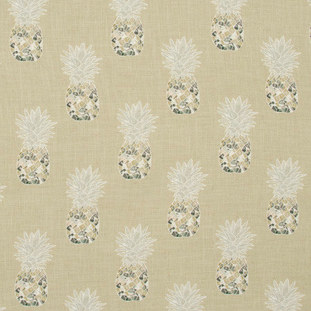 Happy Pineapple Straw by Carole Fabric Lemongrass 95% Polyester, 5% Linen China Passes 50,000 Double Rubs Wyzenbeek Horizontal: 8 3/4" and Vertical: 10 1/2" V 58" - Fabric Carolina -