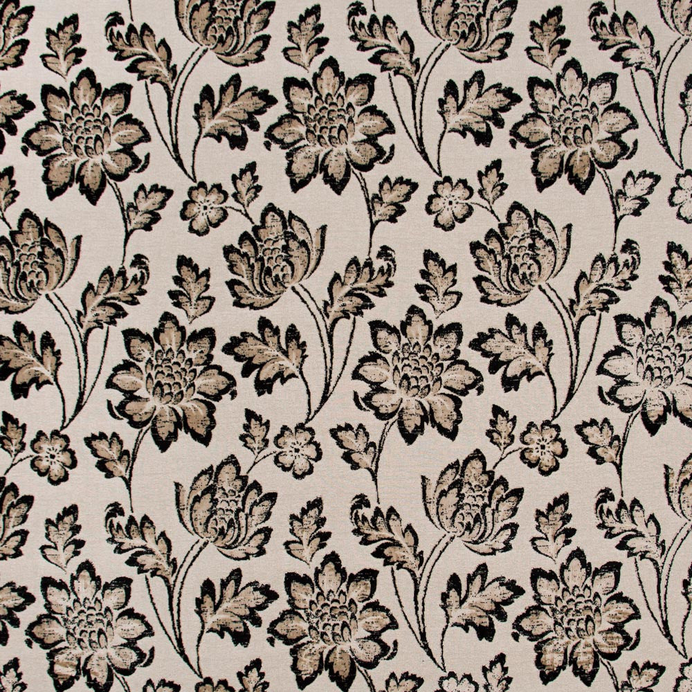 Rainy Nights Black by Carole Fabric Onyx & Ivory 57% Viscose, 33% Polyester, 10% Linen India N/A Horizontal: 135 and Vertical: 275 54 - Fabric Carolina -
