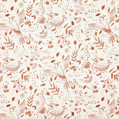 Bird Lover Terra by Carole Fabric Dawn & Dusk 100% Cotton Spain 30,000 WYZENBEEK DOUBLE RUBS 27" V, 13 1/2" H HD 54"  - Fabric Carolina -