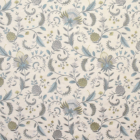 Dare Me Spa by Carole Fabric Wallflower Base:76% Polyester, 24% Cotton. Embr: 100% Viscose INDIA Base:51,000 Wyzenbeek Double Rubs. Embroidery: 10,000 Wyzenbeek Double Rubs 19 3/8" V, 17" H 52"  - Fabric Carolina -