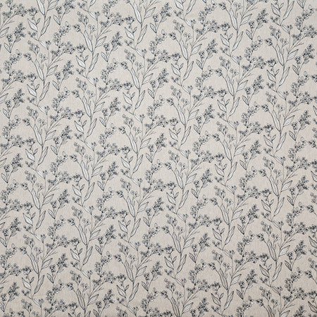 Chipper Charcoal by Carole Designer Fabric Blue Crush Base: 71% Polyester, 29% Cotton Embr: 100% Polyester India 9 1/2" V, 6 3/4" H HD 54 1/4"" - Swanky Fabrics -