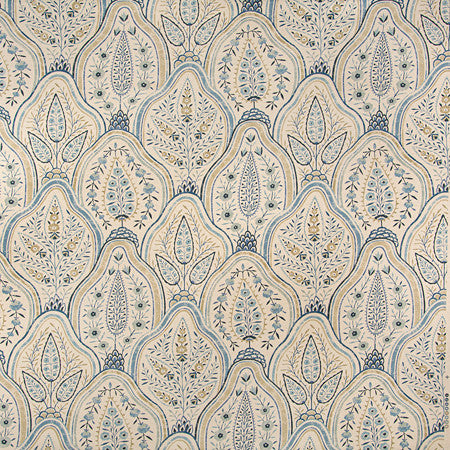 Friendly Face Indigo by Carole Fabric Blue Crush 100% Cotton Pakistan  25 1/4" V, 13 1/2" H HD 54""  - Fabric Carolina -