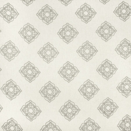 Parlor Games Dove Grey by Carole Fabric SILVER FOX 95% Polyester, 5% Linen China N/A Horizontal: 11 3/4" and Vertical: 11 3/4" 54" - Fabric Carolina -