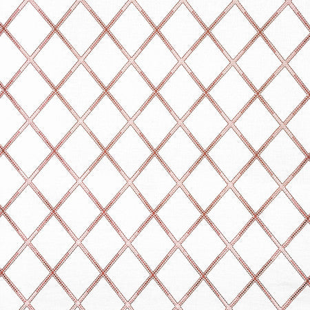 Diamond Array Primrose by Carole Designer Fabric Sunset Serenade Base: 100% Cotton Embr: 100% Rayon India 7 3/4" V, 6 1/4" H 51"" - Swanky Fabrics -
