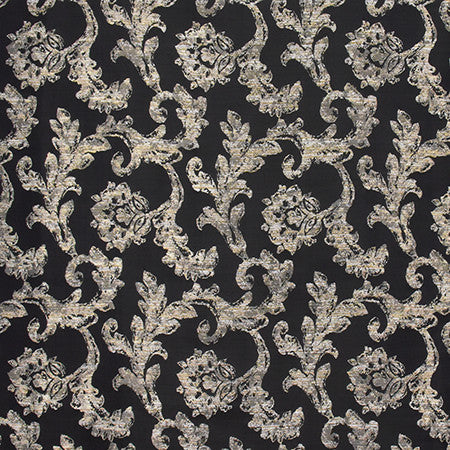 Moment Or Two Ebony by Carole Fabric Wellington 100% Polyester CHINA 15,000 Wyzenbeek Double Rubs 17 1/2" V, 9 1/2" H 55"  - Fabric Carolina -