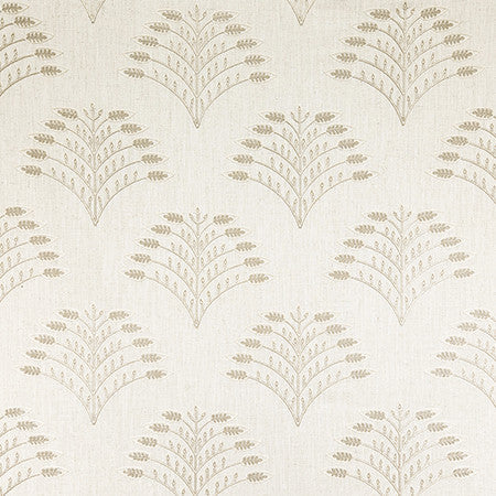New Natural Linen by Carole Designer Fabric Hidden Treasure Base: 95% Polyester, 5% Linen Embr: 100% Polyester China 15 7/8" V, 8" H HD 52" - Swanky Fabrics -