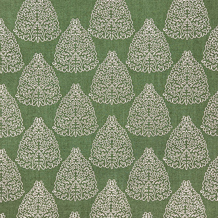 On My Mind Pine by Carole Fabric Hidden Treasure 36% Polyester, 26% Cotton, 22% Viscose, 16% Linen China  11 3/4" V, 6 1/4" H HD 53"  - Fabric Carolina -