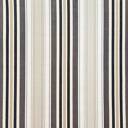 Beachside Stripe Charcoal by Carole Designer Fabric Earth & Stone 100% Cotton India 13 1/2" H 54" - Swanky Fabrics -
