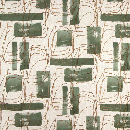 Mudroom Juniper by Carole Designer Fabric Serene Green Base: 50% Cotton, 35% Viscose, 15% Linen Embr: 68% Jute, 32% Cotton 12,000 Wyzenbeek Double Rubs 24 1/4" V, 13 1/2" H HD 54" - Swanky Fabrics -