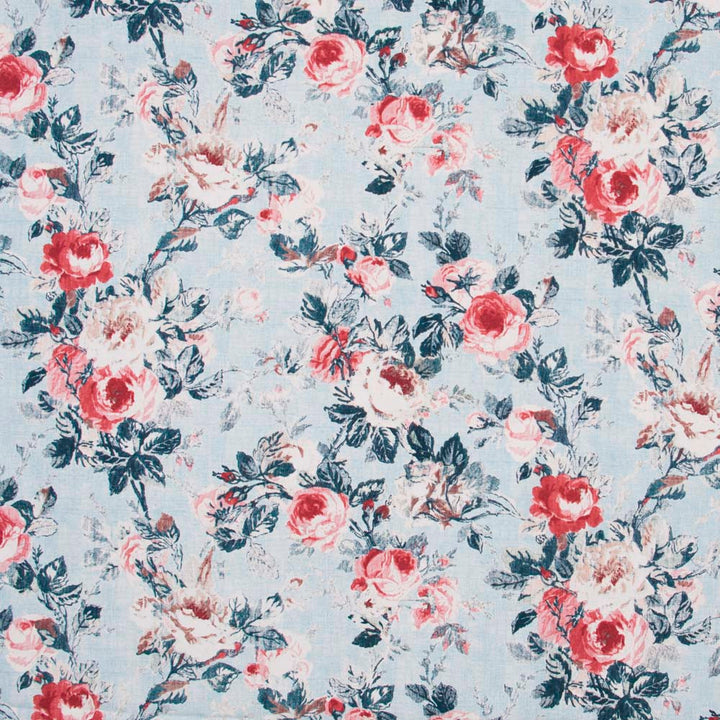 Anniversary Dance Chambray by Carole Fabric Red Sea 80% Cotton, 20% Linen China 51,000 Wyzenbeek Double Rubs Horizontal: 27 and Vertical: 25.25 54 - Fabric Carolina -