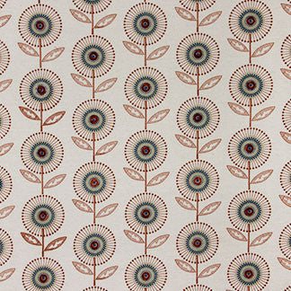 Hello Gorgeous Sienna by Carole Fabric Summer Garden 85% Cotton, 15% Linen India Passes 25,000 Circular Rubs Martindale Horizontal: 12 1/2" and Vertical: 7 1/2" V 54" - Fabric Carolina -