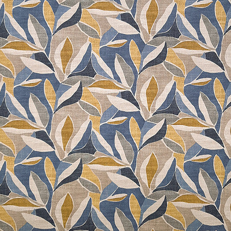 Let Them Fall Sapphire by Carole Fabric Dawn & Dusk 100% Cotton Pakistan  12 1/2" V, 13 1/2" H HD 54.5"  - Fabric Carolina -