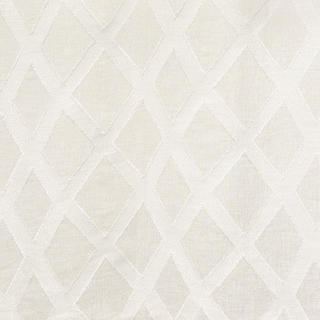 Diamond Way White by Carole Fabric Perfect Balance 73% Linen, 13% Viscose, 13% Polyester, 1% Polyamide Turkey  7 5/8" V, 9 1/2" H 57"  - Fabric Carolina -