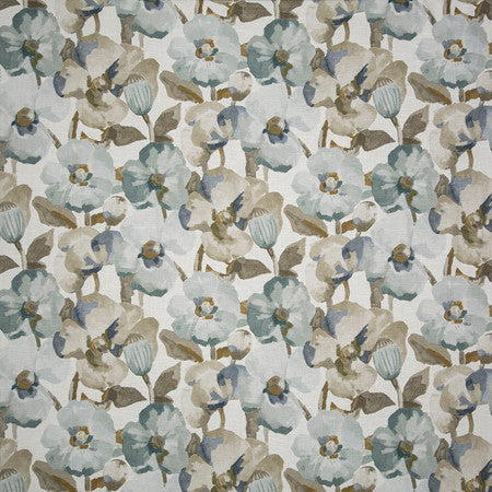 Finch Way Porcelain by Carole Designer Fabric Misty Glen 55% Linen, 45% Viscose UK 25 1/8" V, 13 1/2" H HD 54"" - Swanky Fabrics -