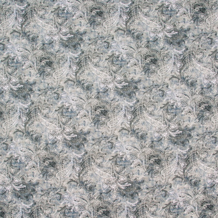 Pretty Lady Blue Smoke by Carole Designer Fabric SILVER FOX 100% Cotton- Soil & Stain Release South Korea N/A </p><p>Repeat: 17 3/4" V, 18" H 54" - Swanky Fabrics -