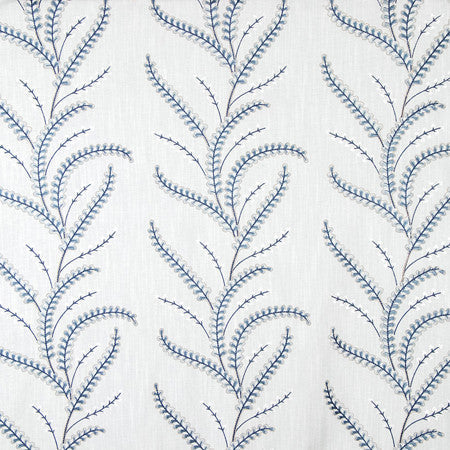 New Traditions Delft by Carole Designer Fabric Making Waves Base: 82% Polyester, 11% Cotton, 7% Linen Embr: 50% Cotton, 50% Viscose N/A 12 5/8" V, 13 3/8" H 52" - Swanky Fabrics -