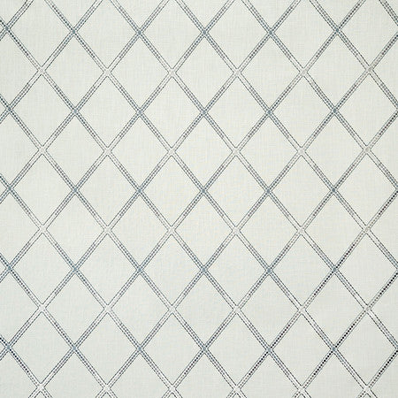 Diamond Array Slate by Carole Fabric Misty Glen Base: 100% Cotton Embr: 100% Rayon India  7 3/4" V, 6 1/4" H 51""  - Fabric Carolina -