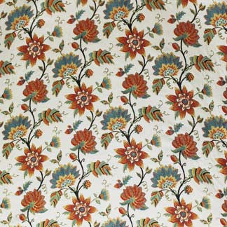 Petallicious Dusty Red by Carole Fabric Blood Orange 100% Polyester CHINA Passes 15,000 Double Rubs Wyzenbeek Horizontal: 14 13/16" and Vertical: 16 7/16"V 54" - Fabric Carolina -