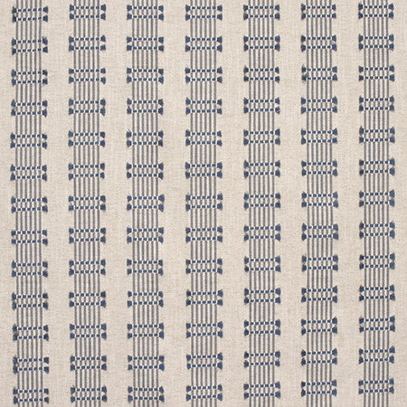 Over The Tracks Blue by Carole Fabric Artisan Base: 81% Cotton, 19% Poly. Embr: 100% Cotton INDIA N/A 2.13" V, 4" H 54.75"  - Fabric Carolina -