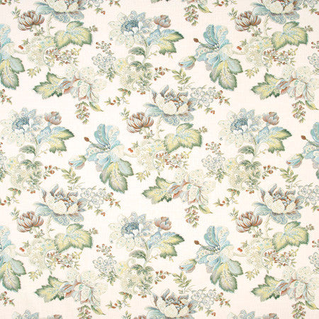 River Tour White Tea by Carole Fabric Blue Forest 100% Cotton-SSR China  27" V, 27" H 54"  - Fabric Carolina -