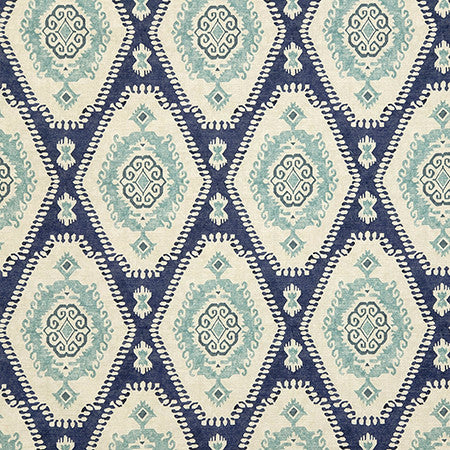 Thornwood Indigo by Carole Fabric Dawn & Dusk 100% Cotton Spain 30,000 WYZENBEEK DOUBLE RUBS 18" V, 4 1/2" H HD 54"  - Fabric Carolina -
