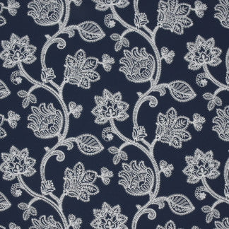 Expansive Garden Navy by Carole Fabric Reflection Pool 65% Cotton, 28% Viscose, 7% Polyester India N/A Horizontal: 15 1/2" and Vertical: 25 1/4" V 51" - Fabric Carolina -