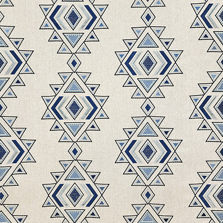Bold Statement Denim by Carole Fabric Dewdrop Base: 76% Polyester, 16% Viscose, 8% Linen. Embr: 71% Viscose, 29% Polyester India  15 3/8" V, 25 1/2" H 51"  - Fabric Carolina -