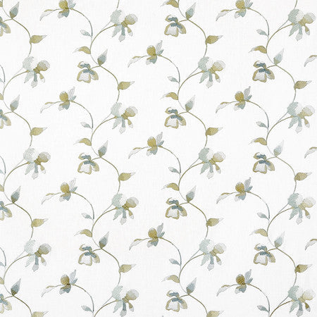 All My Heart Celadon by Carole Designer Fabric Misty Glen Base: 52% Polyester, 48% Cotton Embr:100% Viscose India 9 1/4" V, 9 1/4" H HD 53"" - Swanky Fabrics -