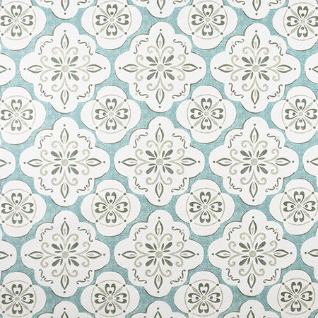Wonderland Aquamarine by Carole Fabric Jade 100% Cotton Spain  9" V, 9" H 54"  - Fabric Carolina -