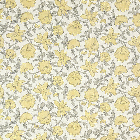 Storybrook Saffron by Carole Fabric English Garden 50% Cotton, 35% Viscose, 15% Linen 15,000 Wyzenbeek Double Rubs 9 1/2" V, 18 1/2" H 54" - Fabric Carolina -