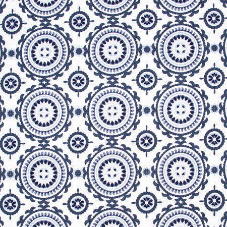 Suzanni Way Nautic by Carole Fabric Bluebird 84% Cotton, 16% Polyester India N/A Horizontal: 10 5/8" and Vertical: 9 1/2" V 51.5" - Fabric Carolina -
