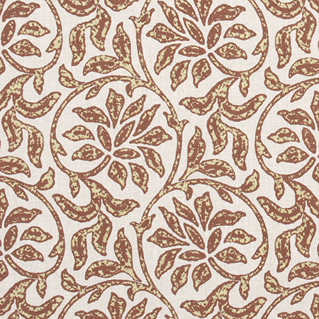 Caswell Bay Brick by Carole Fabric Harvest 70% Cotton, 25% Polyester, 5% Linen India N/A 10 1/2" V, 10 3/4" H 54"  - Fabric Carolina -