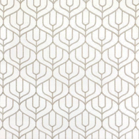 Counterpoint Natural by Carole Designer Fabric Shape Shifter Base: 71% Polyester, 29% Cotton Embr: 100% Polyester India 9" V, 9" H 53" - Swanky Fabrics -
