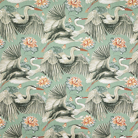 Bird Song Mineral by Carole Designer Fabric First Impressions 54% Cotton, 46% Polyester China 25" V, 14" H HD 56" - Swanky Fabrics -