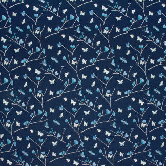 Eden Hunt Navy by Carole Fabric Emerald Ocean 100% Polyester India N/A Horizontal: 16 7/8" and Vertical: 15 3/4" 51" - Fabric Carolina -