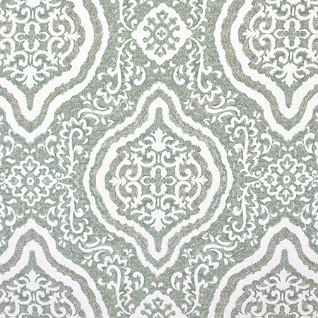 Time Being Aqua by Carole Fabric Jade 95% Polyester, 5% Cotton India N/A 31" V, 27 1/2" H 54.38"  - Fabric Carolina -