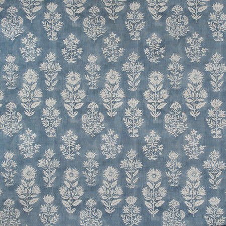 Place Of Honor Blue by Carole Fabric Blue Crush 50% Cotton, 35% Viscose, 15% Linen India  19" V, 18" H 54""  - Fabric Carolina -
