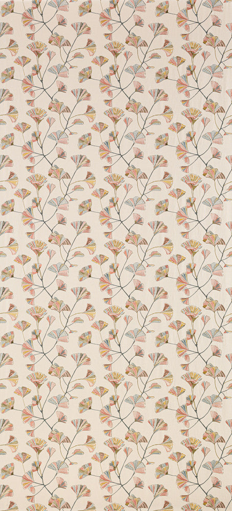 Reach For Me Rose by Carole Fabric Wallflower Base: 34% Viscose, 33% Poly, 33% Linen. Embr: 100% Rayon CHINA 91,000 Wyzenbeek Double Rubs 15 1/4" V, 18" H 54"  - Fabric Carolina -