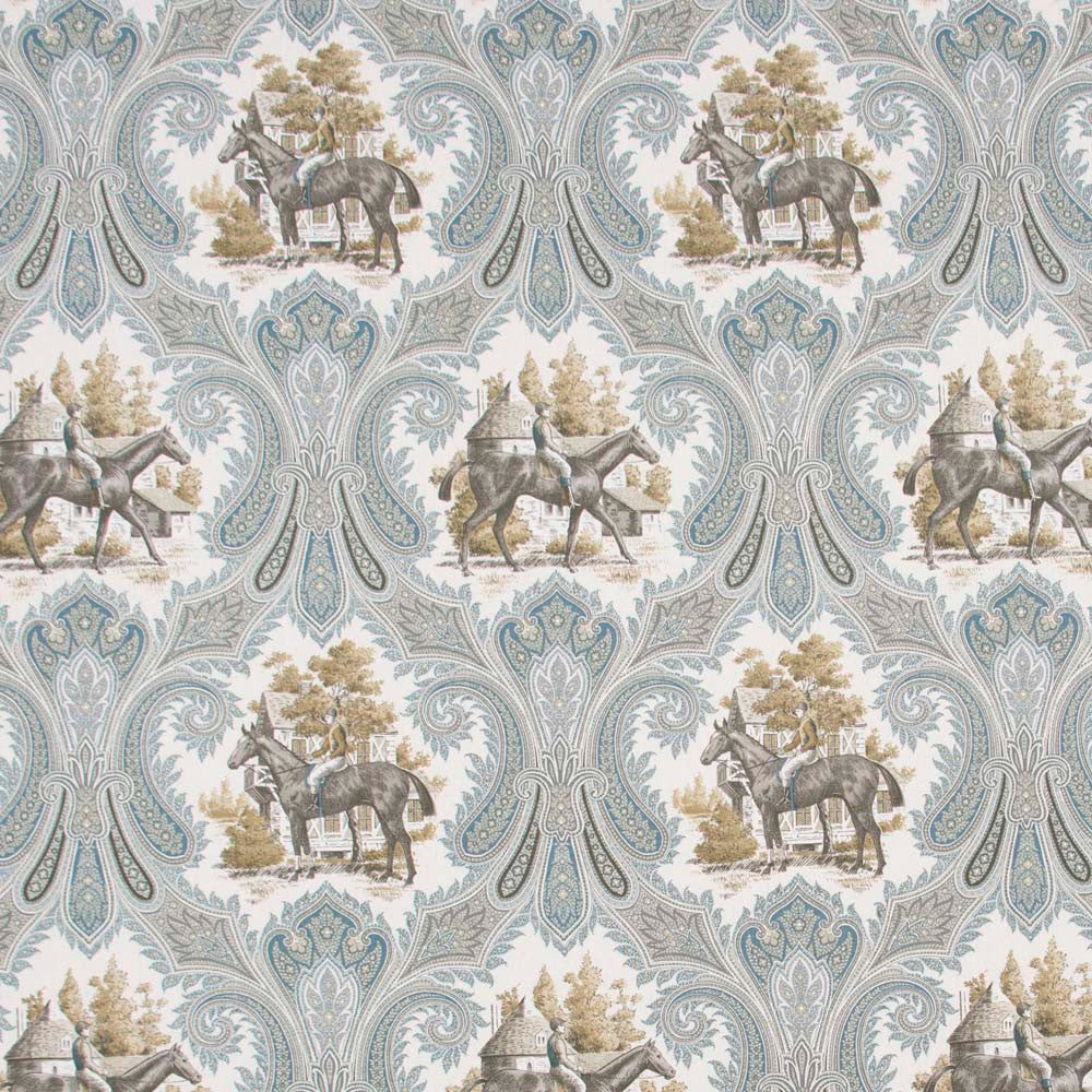 Horseman Putty by Carole Fabric Red Sea 100% Cotton -SSR Finished In USA 15,000 Wyzenbeek Double Rubs Horizontal: 13.5 and Vertical: 18 54 - Fabric Carolina -