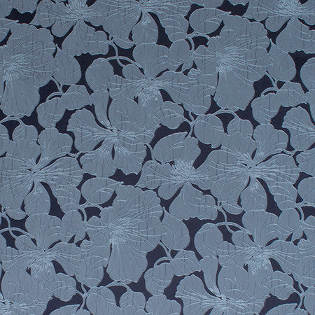 Garden Stroll Navy by Carole Fabric Radiance 100% Polyester Turkey  29 1/2" V, 19" H 57"  - Fabric Carolina -