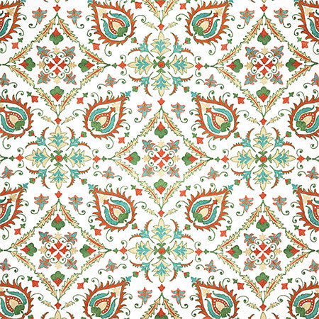 Faux Show Multi by Carole Fabric First Impressions 100% Cotton India  25 1/4" V, 13 1/2" H HD 54"  - Fabric Carolina -