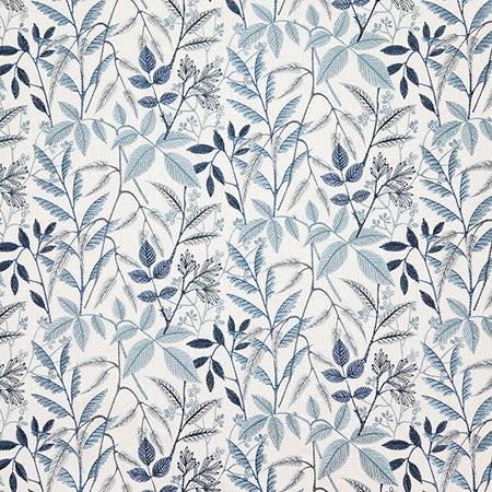 My Friends Cornflower by Carole Fabric Dewdrop Base: 58% Cotton, 42% Polyester. Embr: 100% Rayon India  12 1/2" V, 12 1/2" H HD 50"  - Fabric Carolina -