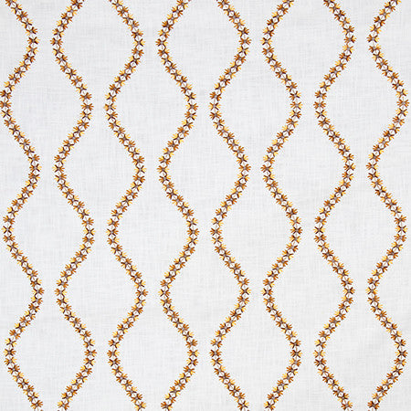 Garden Market Golden by Carole Fabric English Garden Base: 100% Cotton Embr: 100% Viscose N/A 7 7/8" V, 6 1/4" H 52*" - Fabric Carolina -