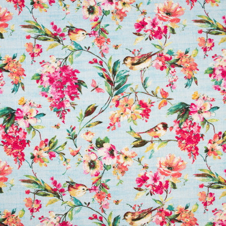Holly Knolls Dream Blue by Carole Fabric BREATHTAKING 55% Linen, 45% Viscose- Soil Repellent South Korea N/A Horizontal: 27 3/8" and Vertical: 24 1/4" V 55" - Fabric Carolina -
