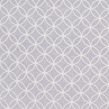 Circle Back Gray by Carole Fabric White Smoke 70% Polyester, 30% Cotton India N/A </p><p>Repeat: 3" V, 3" H 51.5" - Fabric Carolina -