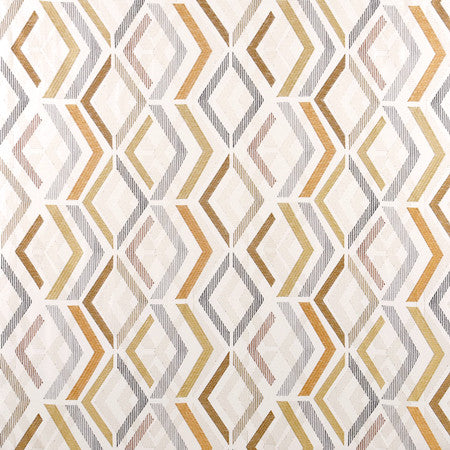 On The Angle Saffron by Carole Fabric Muse 33% Viscose, 27% Poly, 27% Linen, 13% Rayon China  15 1/2" V, 18" H 54"  - Fabric Carolina -