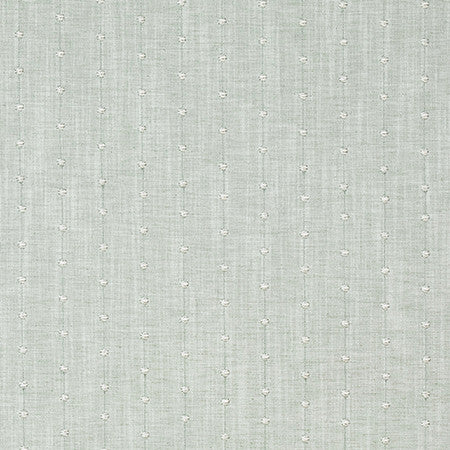 In Knots Mint by Carole Fabric English Garden Base: 82% Polyester, 11% Cotton, 7% Linen Embr: 78% Cotton, 22% Viscose 51,000 Wyzenbeek Double Rubs 1" V, 2 3/8" H 52*" - Fabric Carolina -