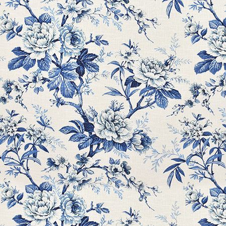 Kind Regards Indigo by Carole Fabric Bluebell 55% Linen, 45% Viscose-Soil Repellent S Korea  24 1/2" V, 27" H 55"  - Fabric Carolina -