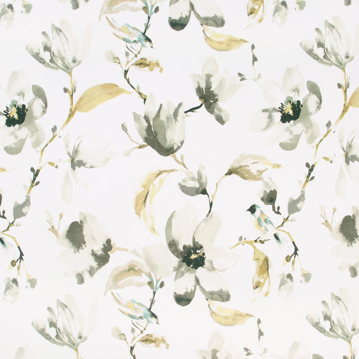 Perching Bird Alabaster by Carole Fabric Onyx & Ivory 100% Cotton Spain Passes 30,000 Double Rubs Wyzenbeek Horizontal: 27 and Vertical: 27 54 - Fabric Carolina -